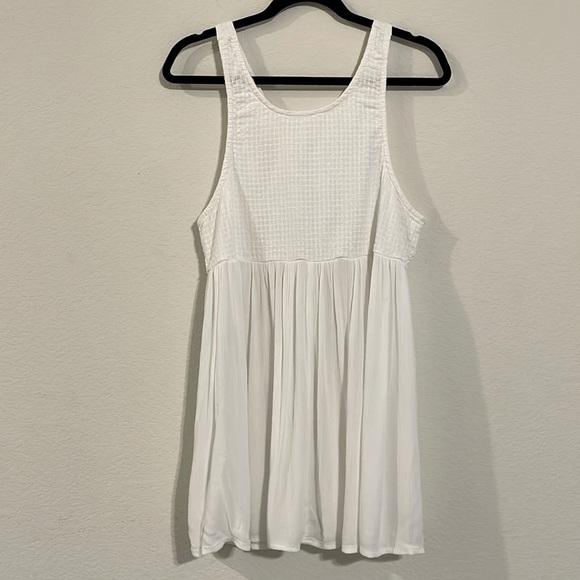 O'Neill Women's Babydoll Dress Large White 100% Cotton Gingham Print Coastal - Picture 5 of 16